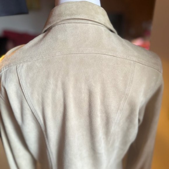 FACONNABLE Beige Suede Button Down Shirt Jacket – XS - Picture 9 of 13